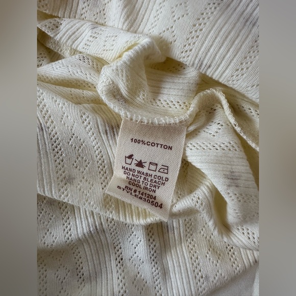 Hem & Thread Cream Pajama Set with⭐️⭐️Pattern - Picture 7 of 7